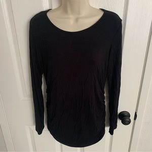 Black, long sleeve maternity top, size medium.